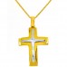 Χρυσός βαπτιστικός σταυρός Κ9 με αλυσίδα